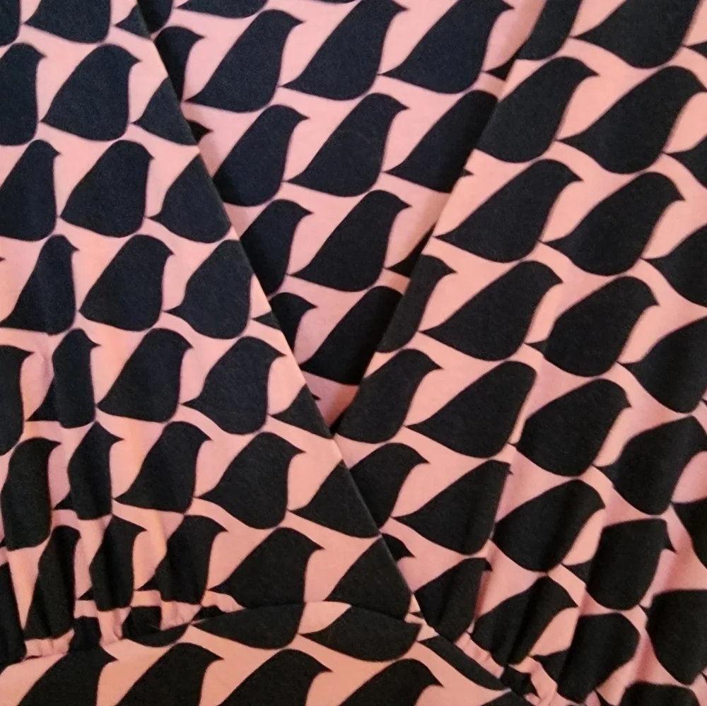 Boden Kristen Pleated Jersey Dress Size 10P Strawberry Sherbert Birdie Office - Picture 10 of 15